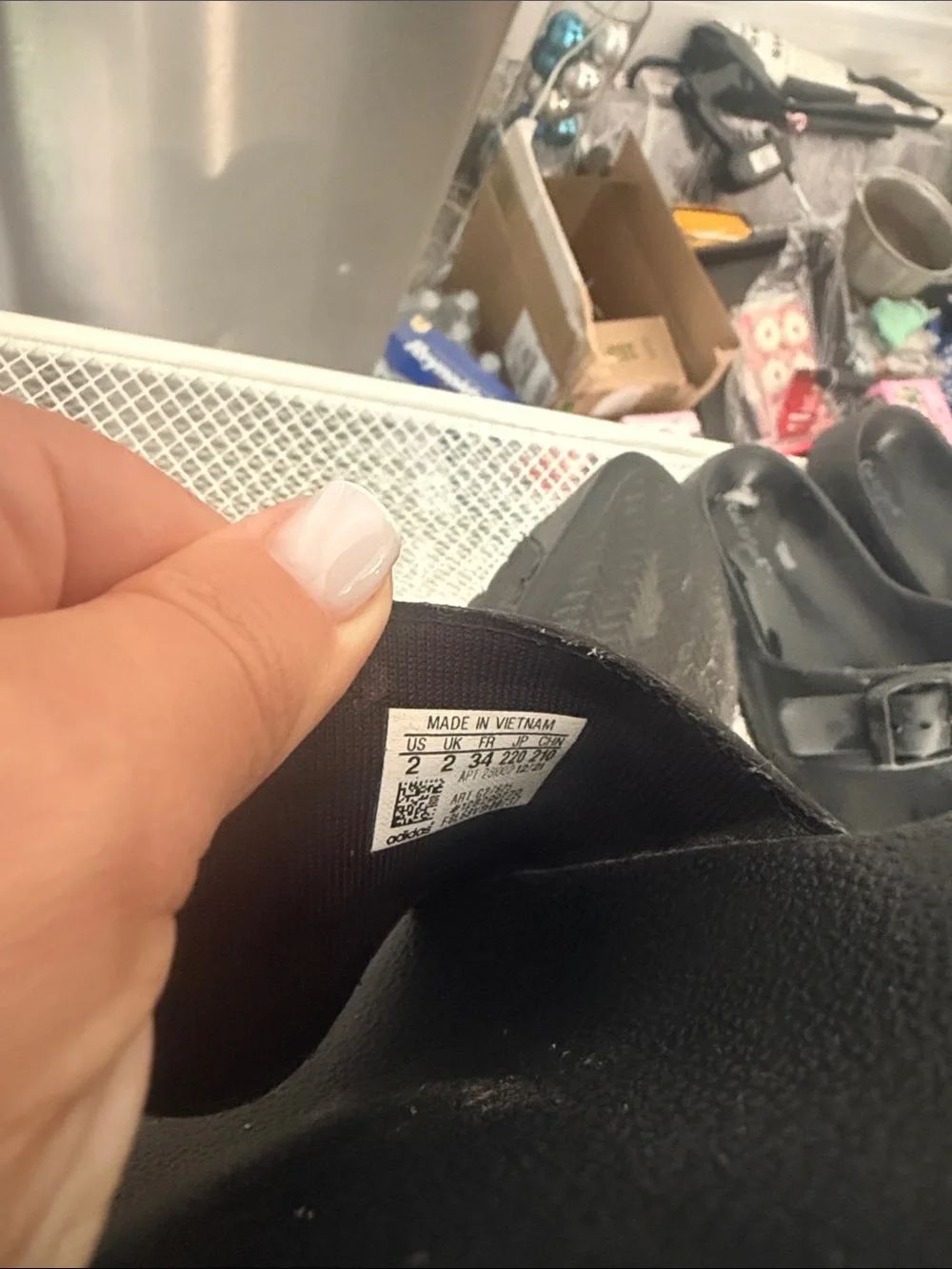 adidas Black Slide Sandals with White Stripes